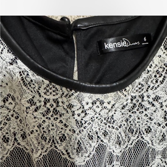 Kensie women’s 6 Black and White moody whimsygoth Lace cocktail holiday Dress - Picture 6 of 8